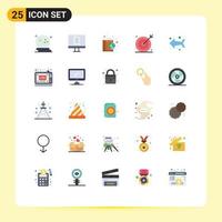 Pictogram Set of 25 Simple Flat Colors of arrow search bag optimization engine Editable Vector Design Elements