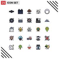 Modern Set of 25 Filled line Flat Colors Pictograph of fashion accessories cap night song Editable Vector Design Elements