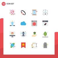 User Interface Pack of 16 Basic Flat Colors of location seo bangle jewelry drone Editable Pack of Creative Vector Design Elements