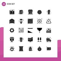 Stock Vector Icon Pack of 25 Line Signs and Symbols for cold project graph satanic supermarket Editable Vector Design Elements