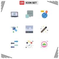 9 Universal Flat Colors Set for Web and Mobile Applications electronics devices world left arrow Editable Vector Design Elements