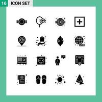 Editable Vector Line Pack of 16 Simple Solid Glyphs of question info relief help tax Editable Vector Design Elements