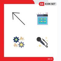 conjunto de 4 paquetes de iconos planos comerciales para elementos de diseño vectorial editables de tasa de compra de dinero de flecha vector
