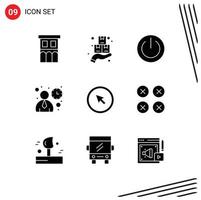 9 Thematic Vector Solid Glyphs and Editable Symbols of user interface monday ui on Editable Vector Design Elements