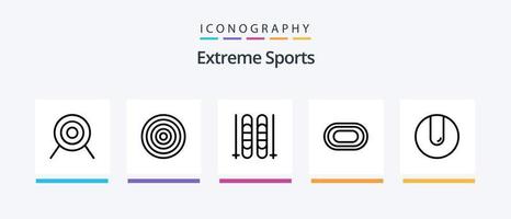 paquete de iconos sport line 5 que incluye . silbar. objetivo. tiro al arco. diseño de iconos creativos vector