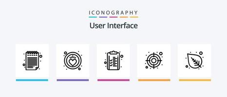 User Interface Line 5 Icon Pack Including . interface. notice. Creative Icons Design vector