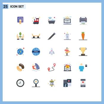 25 User Interface Flat Color Pack of modern Signs and Symbols of draw vector bath file washroom Editable Vector Design Elements