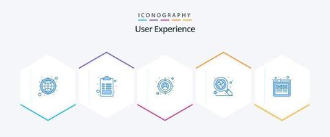 User Experience 25 Blue icon pack including user. experience. audience. puzzle. research vector