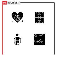 paquete de iconos vectoriales de stock de signos y símbolos de línea para deportes terrestres amor baloncesto salto elementos de diseño vectorial editables vector