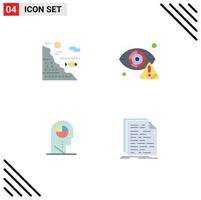 paquete de iconos planos de 4 símbolos universales de elementos de diseño vectorial editables de perfil cibernético bajo Internet rock vector