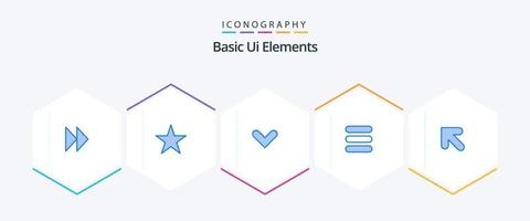 Basic Ui Elements 25 Blue icon pack including . up. arrows. arrow. task vector