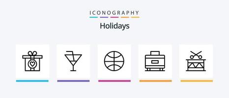 paquete de iconos de la línea 5 de vacaciones que incluye vacaciones. cruzar. vacaciones. boda. casamiento. diseño de iconos creativos vector