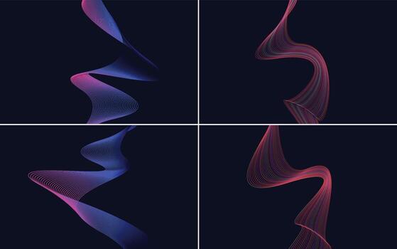 paquete de fondo de presentación abstracta de curva de onda moderna vector