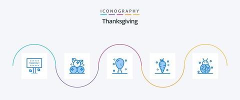 Thanksgiving Blue 5 Icon Pack Including vitamin. thanksgiving. thanksgiving. carrot. leg vector