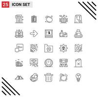 Stock Vector Icon Pack of 25 Line Signs and Symbols for yes e bomb commerce education Editable Vector Design Elements