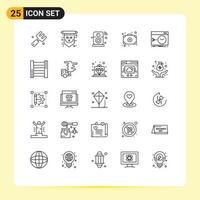 Group of 25 Lines Signs and Symbols for admin add spooky bag iot Editable Vector Design Elements