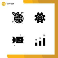 4 Creative Icons Modern Signs and Symbols of earth day park cogs wheel position Editable Vector Design Elements