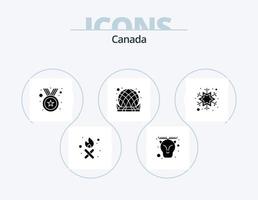 Canada Glyph Icon Pack 5 Icon Design. snow. dome. badge. city. building vector