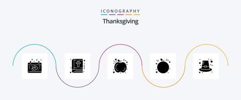 paquete de iconos de glifo 5 de acción de gracias que incluye acción de gracias. sombrero. manzana. otoño. naranja vector