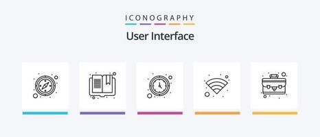 paquete de iconos de la línea 5 de la interfaz de usuario que incluye candado. objetivo. aplicación de tienda objetivo. enfocar. diseño de iconos creativos vector