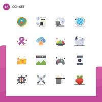 Modern Set of 16 Flat Colors and symbols such as focus garbage drug wellness data Editable Pack of Creative Vector Design Elements