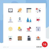 User Interface Pack of 16 Basic Flat Colors of laptop app enhance ice interface Editable Pack of Creative Vector Design Elements