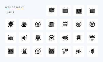 25 Ux And Ui Solid Glyph icon pack vector