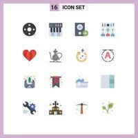 Set of 16 Modern UI Icons Symbols Signs for action clapper piano clapper board event devices Editable Pack of Creative Vector Design Elements