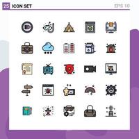 25 Creative Icons Modern Signs and Symbols of protection web camp success message Editable Vector Design Elements