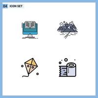 4 Creative Icons Modern Signs and Symbols of document crack cv hill easter Editable Vector Design Elements