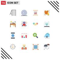 Universal Icon Symbols Group of 16 Modern Flat Colors of construction text clock time usa Editable Pack of Creative Vector Design Elements