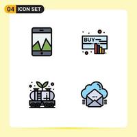 Universal Icon Symbols Group of 4 Modern Filledline Flat Colors of analytics oil buy online tank Editable Vector Design Elements