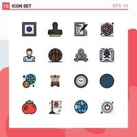 Set of 16 Modern UI Icons Symbols Signs for person human document account gadget Editable Creative Vector Design Elements