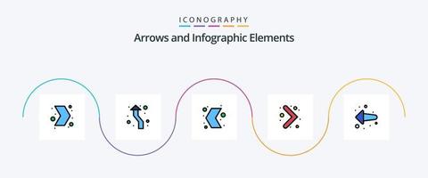 Arrow Line Filled Flat 5 Icon Pack Including arrow. navigation. round. arrow. multimedia vector