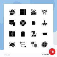 conjunto de 16 iconos de interfaz de usuario modernos signos de símbolos para dispositivos de evaluación en línea de mac de teléfono elementos de diseño vectorial editables vector