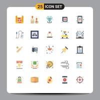 Set of 25 Modern UI Icons Symbols Signs for click mobile problem diamonf message error Editable Vector Design Elements