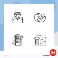 Universal Icon Symbols Group of 4 Modern Filledline Flat Colors of brilliant storage hotel hardware mail Editable Vector Design Elements