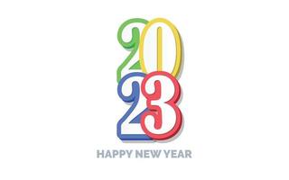 3D Happy new year 2023 logo design vector