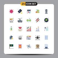 Pack of 25 Modern Flat Colors Signs and Symbols for Web Print Media such as lighthouse money hands ghold coins money Editable Vector Design Elements