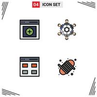 4 Creative Icons Modern Signs and Symbols of communication communication user game interface Editable Vector Design Elements