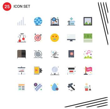 25 Universal Flat Colors Set for Web and Mobile Applications interior frame optimization decor open box Editable Vector Design Elements