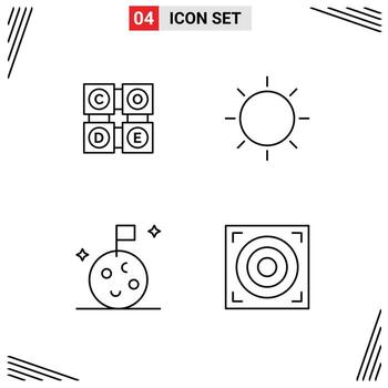 Concepto de 4 líneas para sitios web móviles y aplicaciones código bandera educación espacio de diseño elementos de diseño vectorial editables vector