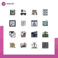 Set of 16 Modern UI Icons Symbols Signs for book news supermarket feed remedy Editable Creative Vector Design Elements