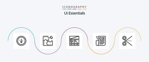 Ui Essentials Line 5 Icon Pack Including newspaper. interface. jigsaw. usability. prototype vector