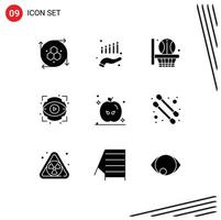 9 Creative Icons Modern Signs and Symbols of turkey holiday basketball net show eyeball Editable Vector Design Elements