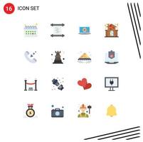 paquete de iconos de vector de stock de 16 signos y símbolos de línea para calendario lcd rutina manuscrito familia paquete editable de elementos creativos de diseño de vectores