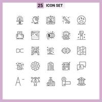 25 Creative Icons Modern Signs and Symbols of dead service mind customer print Editable Vector Design Elements