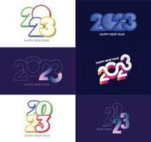 Big Collection of 2023 Happy New Year symbols Cover of business diary for 2023 with wishes vector