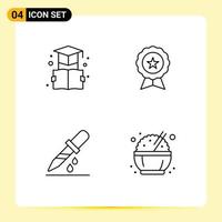 Line Pack of 4 Universal Symbols of book droup graduation finance medical Editable Vector Design Elements