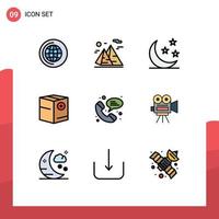 paquete de iconos de vector de stock de 9 signos y símbolos de línea para web e medio comercio agregar elementos de diseño de vector editables